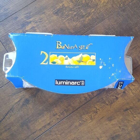 Brand New 2 Piece‎ Luminarc Made In France Clear Glass Banana Split Dishes - Picture 3 of 10